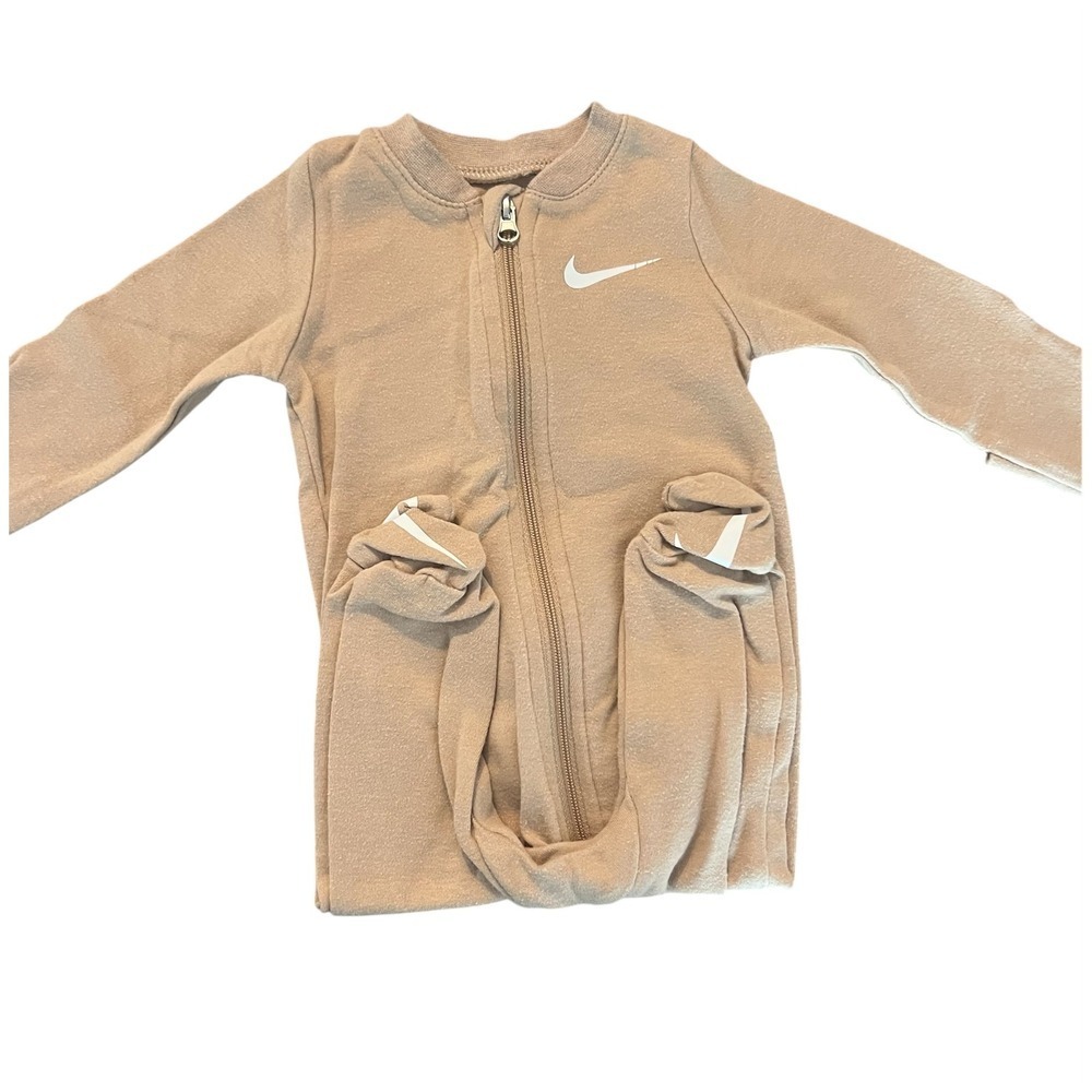 Nike Baby Footed Sleeper Tan Beige Zipper Coverall 3M (0861)